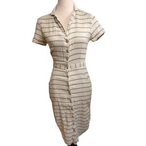 Bridge & Burn Organic Cotton Striped Shirt Dress XS Sustainable Coastal Cottage